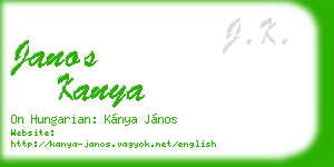 janos kanya business card